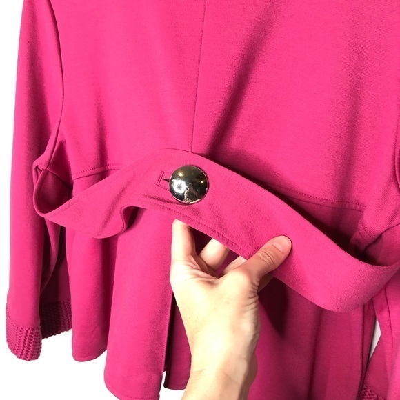 Tara Ryan Mauvelous Cropped Jacket Mauve Pink Knit Button Front Medium NEW - Picture 5 of 9